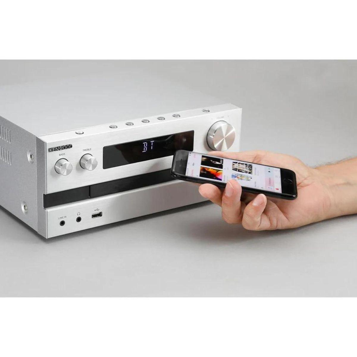 Microcomponente Hi-Fi Kenwood M-918DAB Silver CD Player FM Bluetooth-4