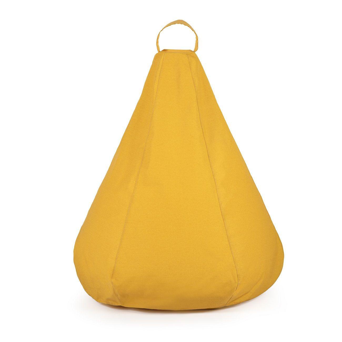 Pouf Pera Rellena De Poliestireno Mostaza Antimanchas Indoor/Outdoor-0