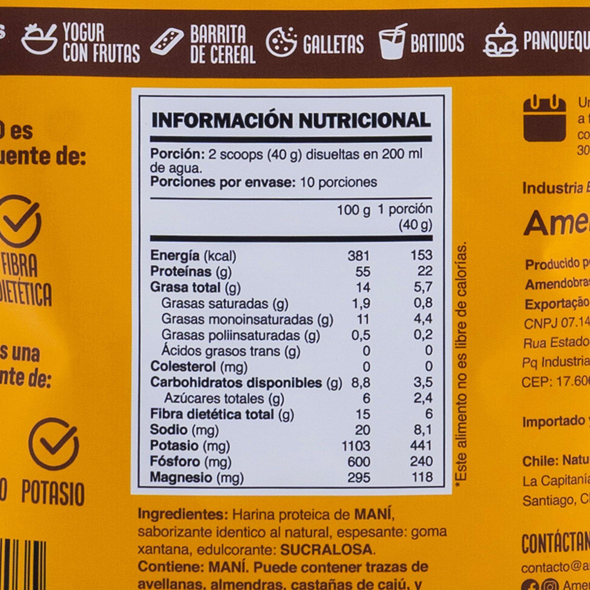 Proteína de Maní Chocolate Blanco 400g-2