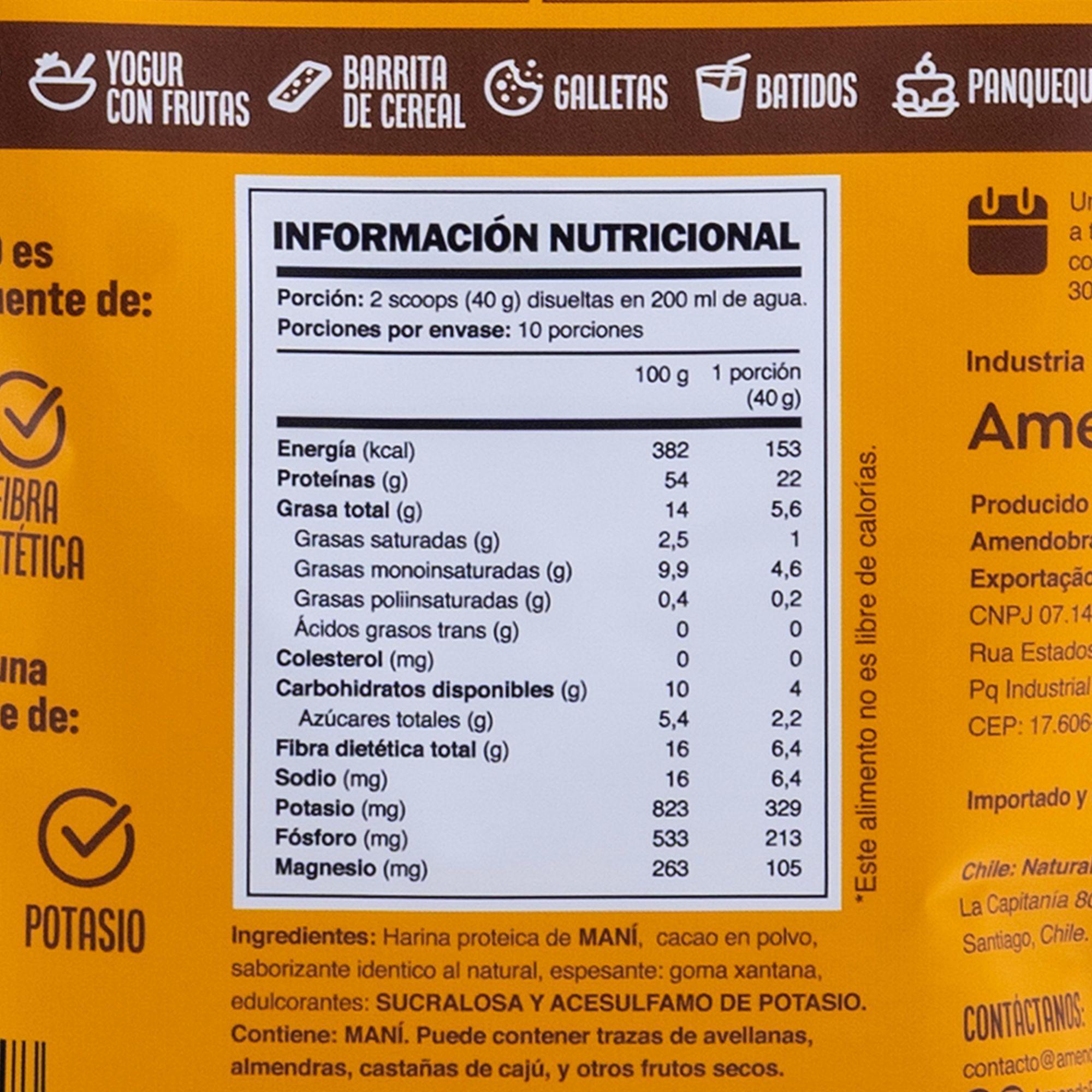 Proteína de maní sabor chocolate 400g-2