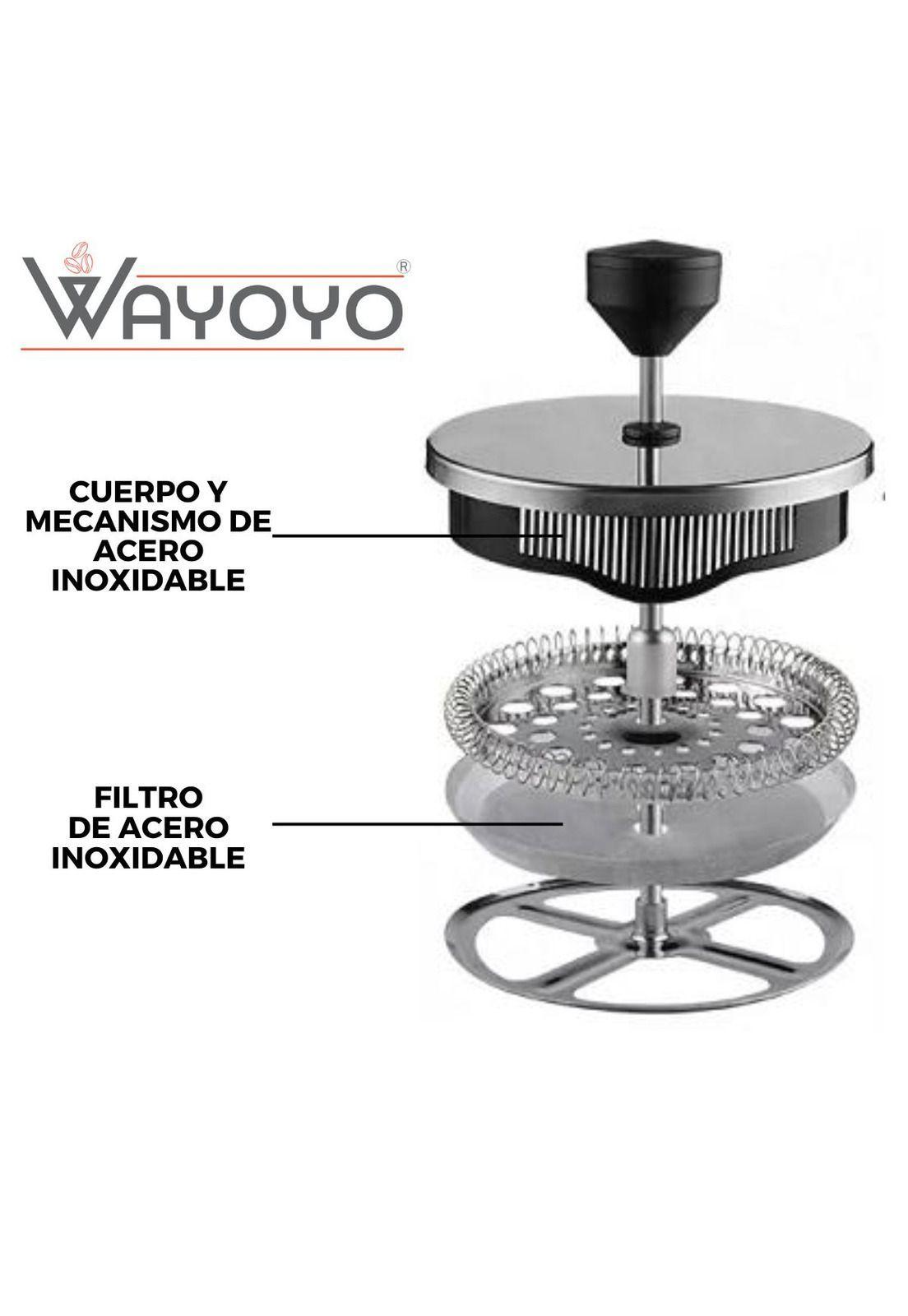 Cafetera Prensa Francesa Émbolo Acero Inoxidable 600ml-3
