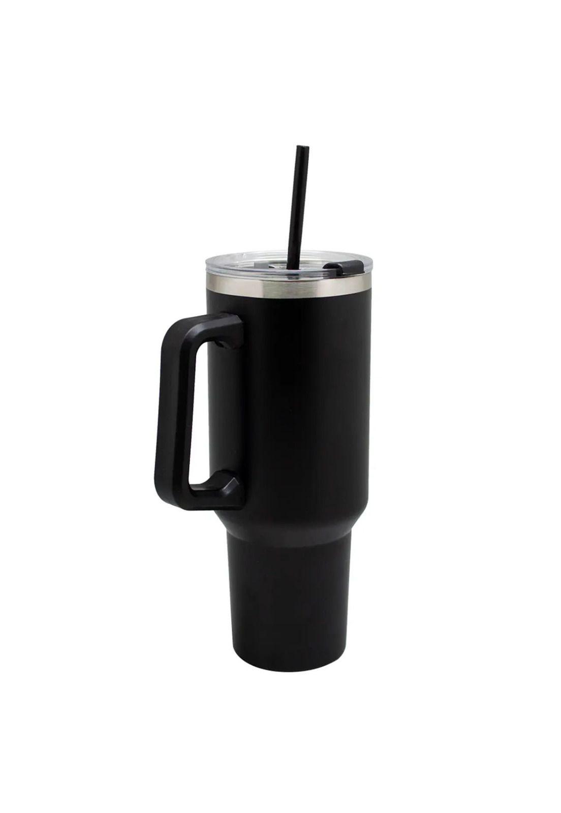 Vaso Mug Térmico Con Asa Y Bombilla Keep 1,1 Lt Negro-1