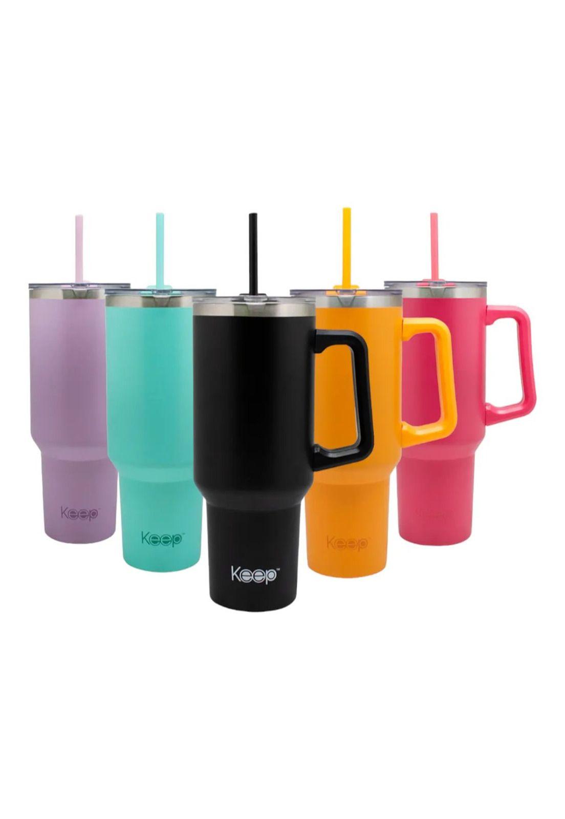 Vaso Mug Térmico Con Asa Y Bombilla Keep 1,1 Lt Negro-2
