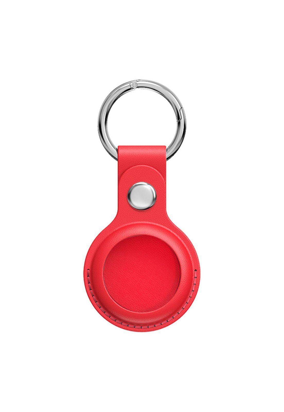 Funda Protectora De Cuero Para AirTags Leather Rojo-0