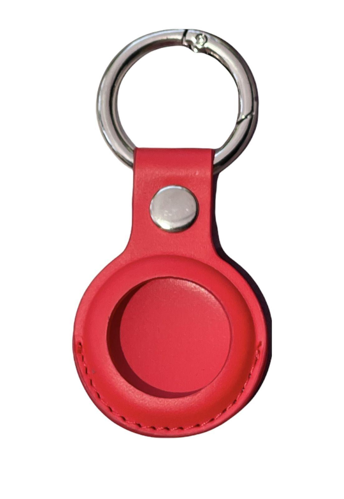 Funda Protectora De Cuero Para AirTags Leather Rojo-2
