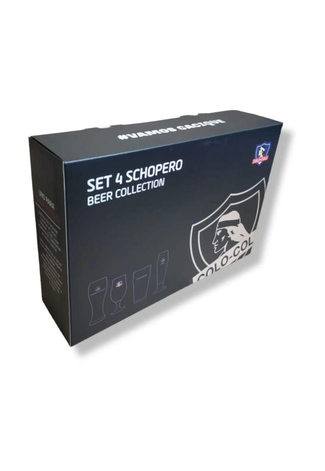 Set 4 Vasos Cerveceros Colo Colo Colección para Bar Asado-1