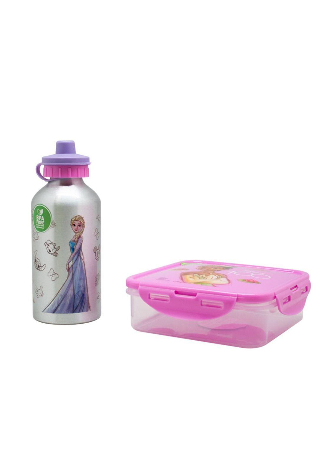 Set Escolar Botella + Hermético Disney 100 Años Para Niñas-1