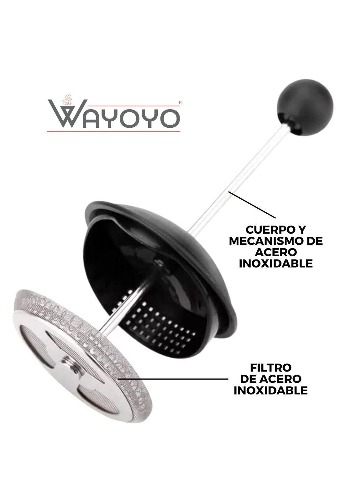Cafetera Prensa Francesa Acero Inoxidable 350ml Wayoyo-5