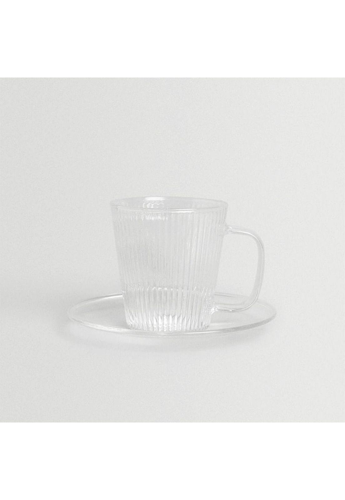 Set 4 Tazas Con Plato Espresso para Té o Café Glasso 110ml-2