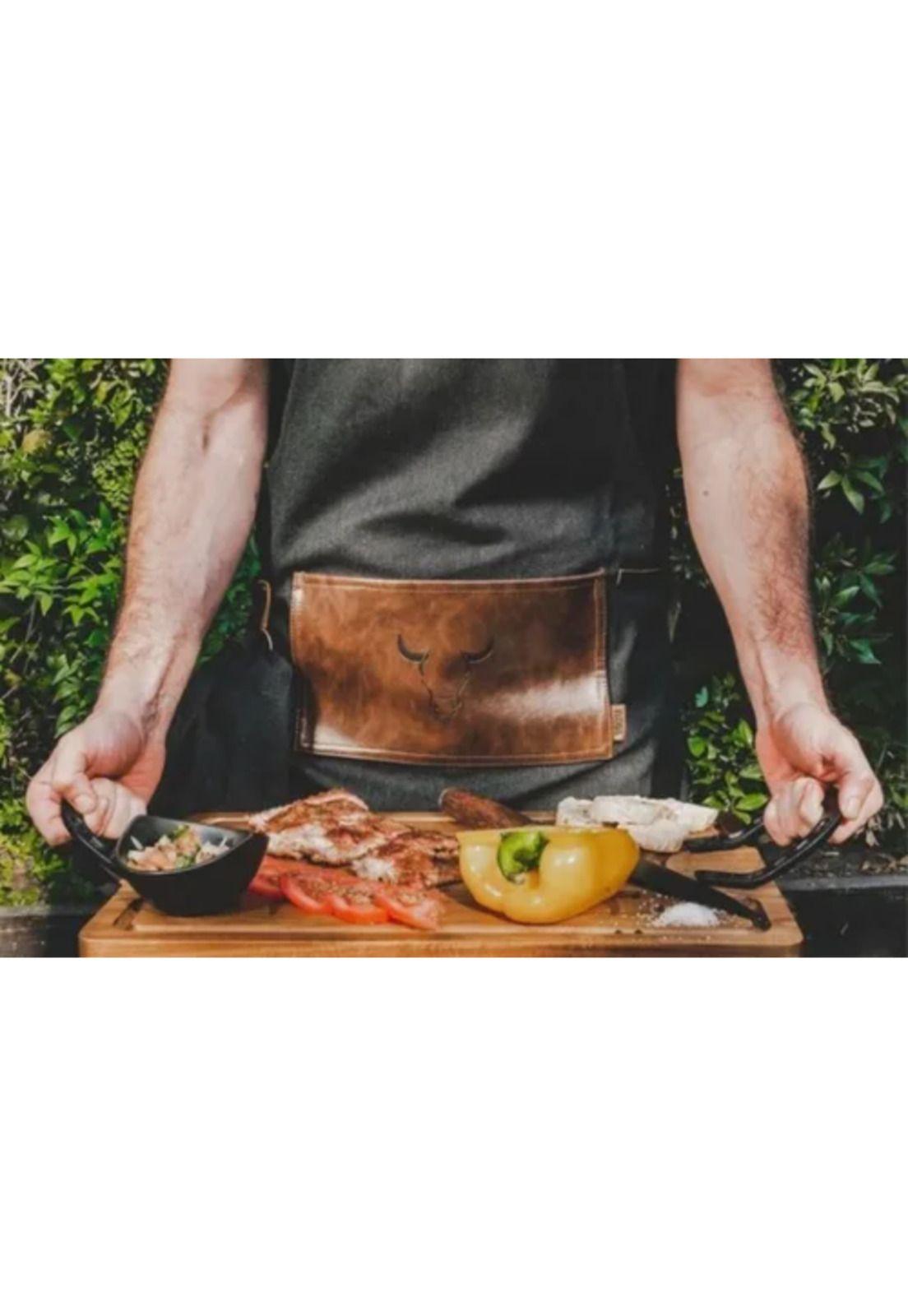 Pechera Delantal Detalle de Cuero Cocina Asado Parrilla Wayu-2