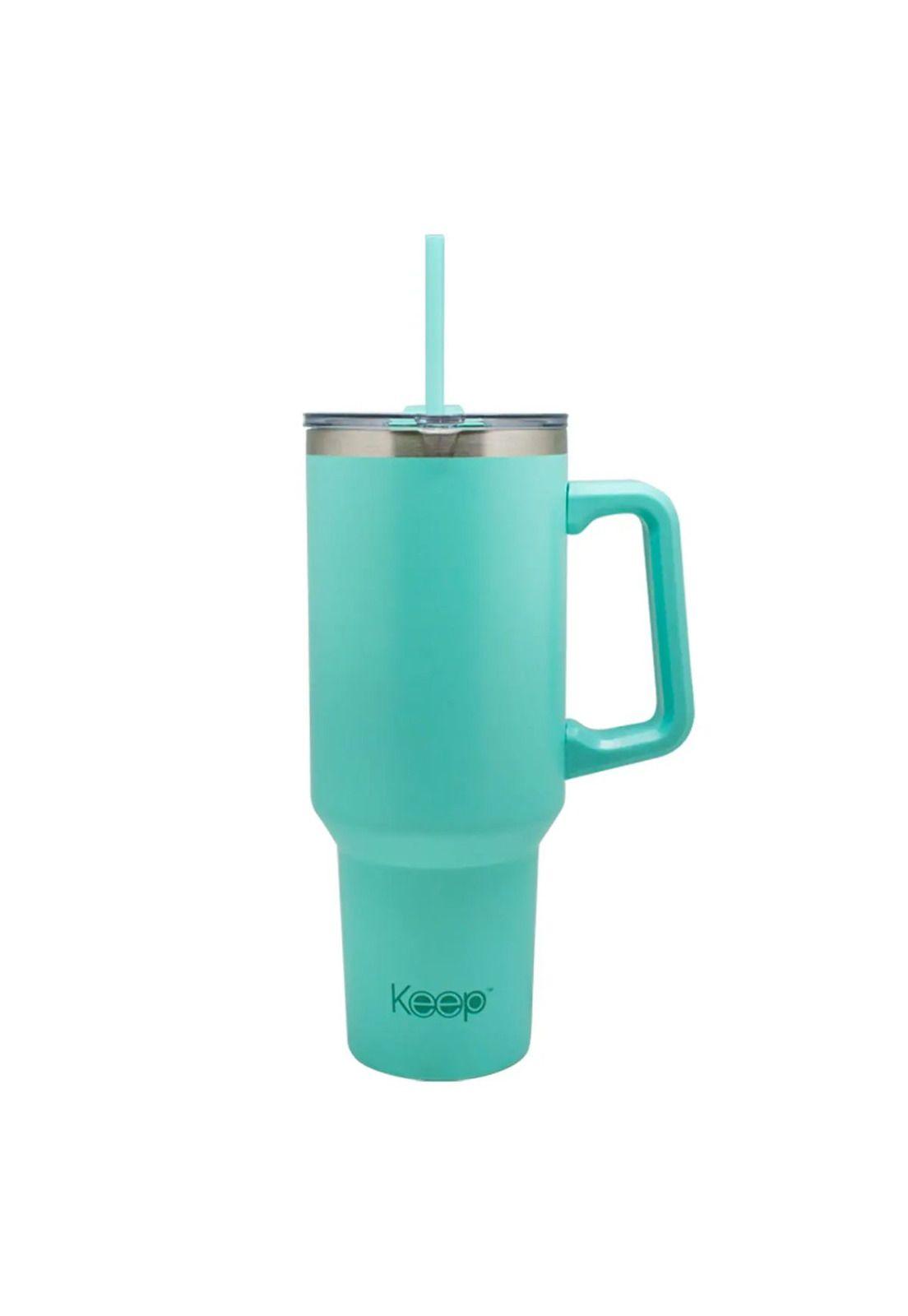 Vaso Mug Térmico Con Asa Y Bombilla Keep 1,1 Lt Turquesa-0