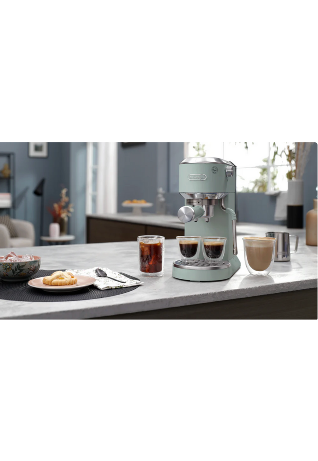 Cafetera DeLonghi Dedica Duo LatteArt Cold Brew Pistacho-8