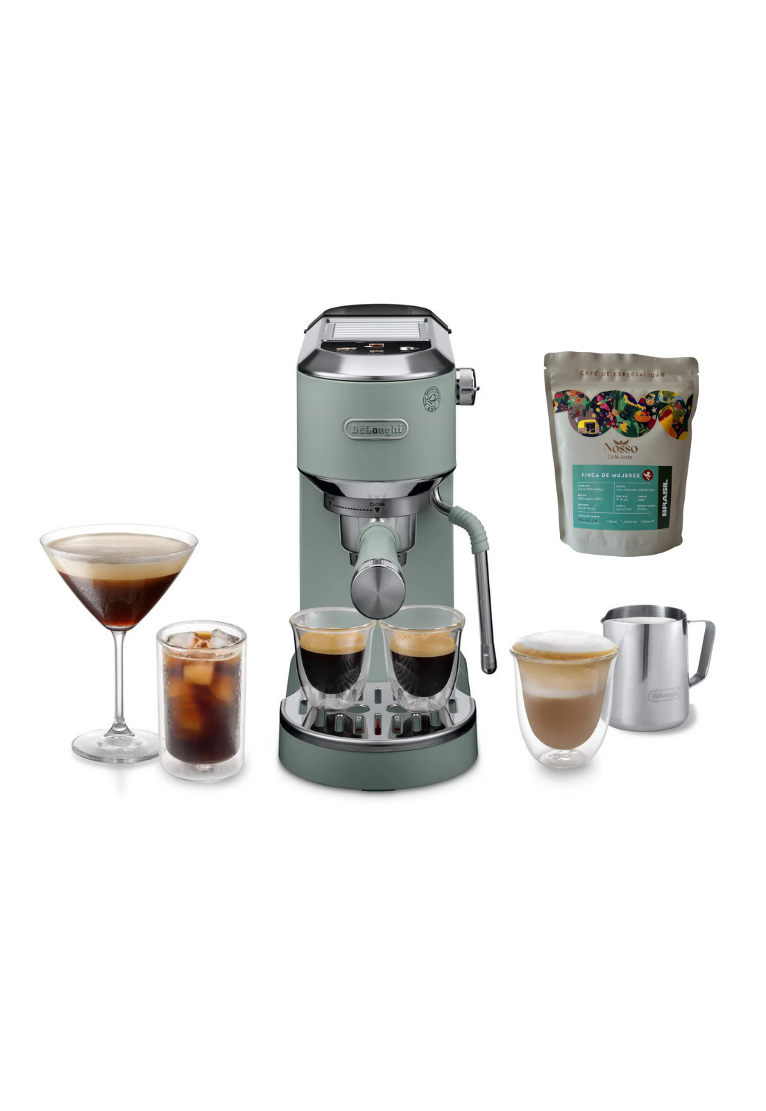 Cafetera DeLonghi Dedica Duo LatteArt Cold Brew Pistacho-0
