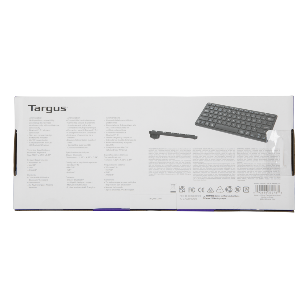 Teclado Targus Bluetooth Compacto AKB862 Ingles-5