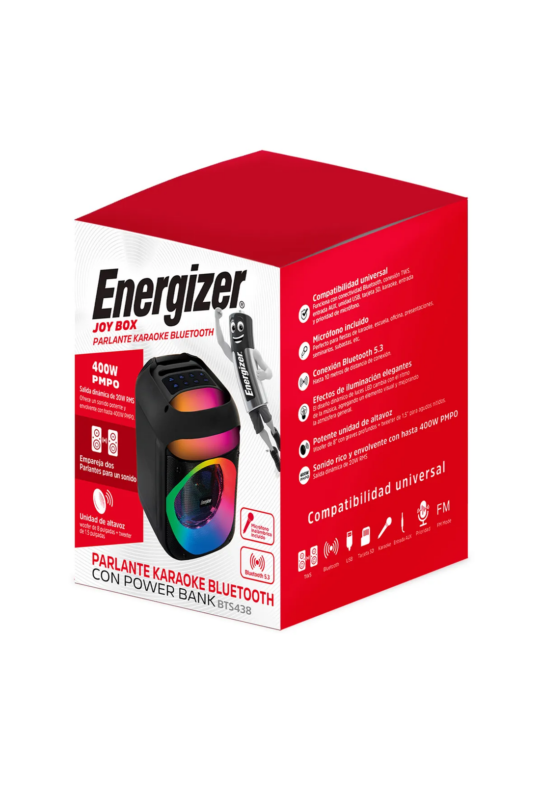Parlante Karaoke Energizer Joy Box BTS438-5