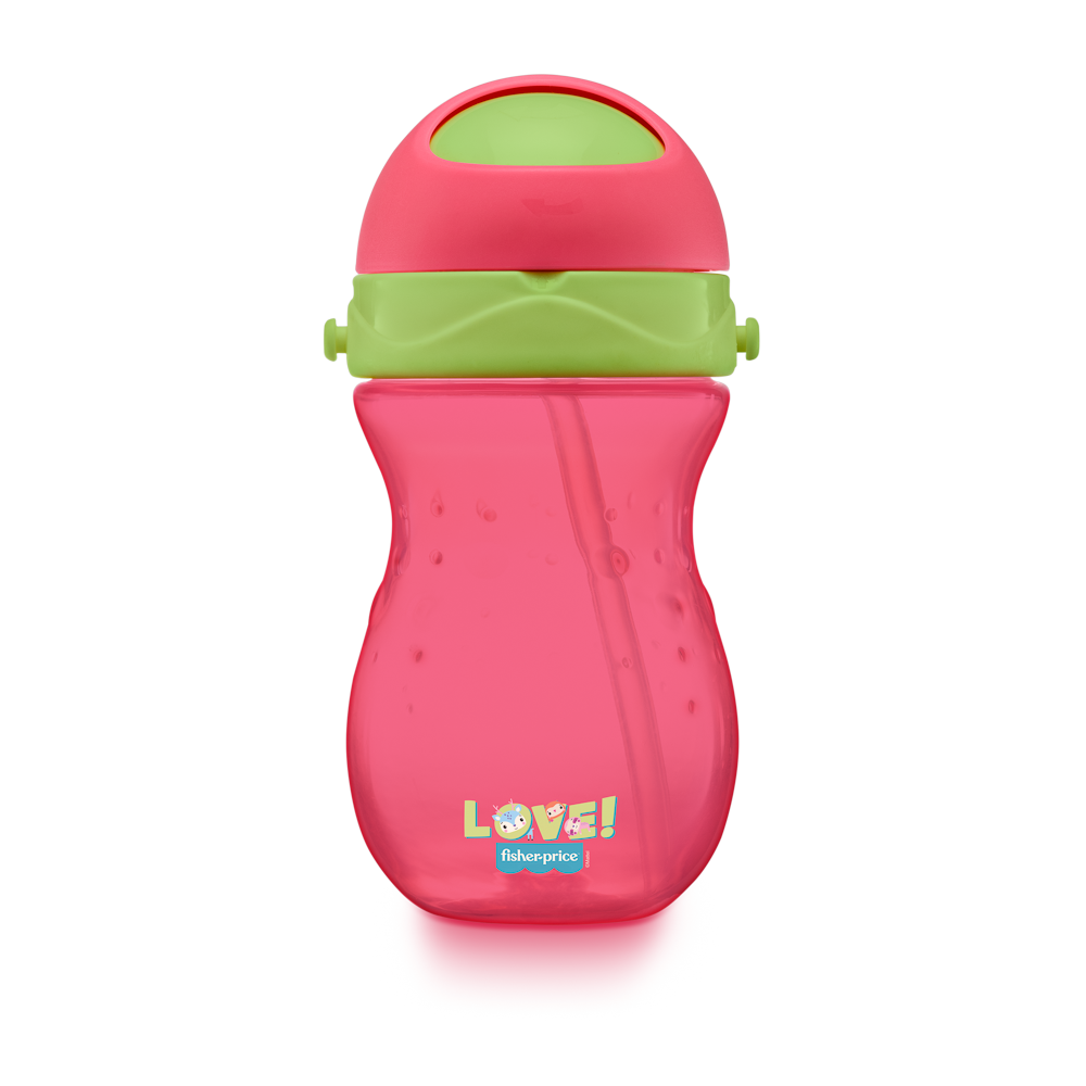 Vaso Bombilla Fisher Price Playful 360 ml Rosa BB1019-2
