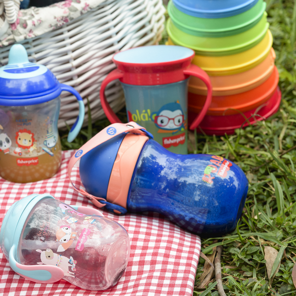Vaso Bombilla Fisher Price Playful 360 ml Azul BB1018-3