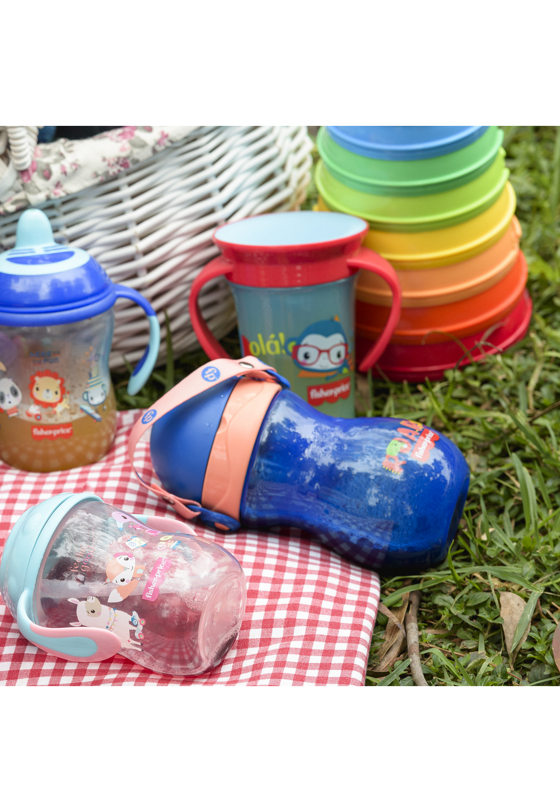 Vaso Bombilla Fisher Price Playful 360 ml Azul BB1018-3