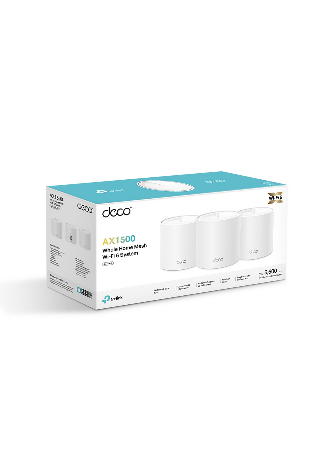TP Link Deco X10 WiFi 6 Mesh AX1500 Router 3 Pack 520 m2-6