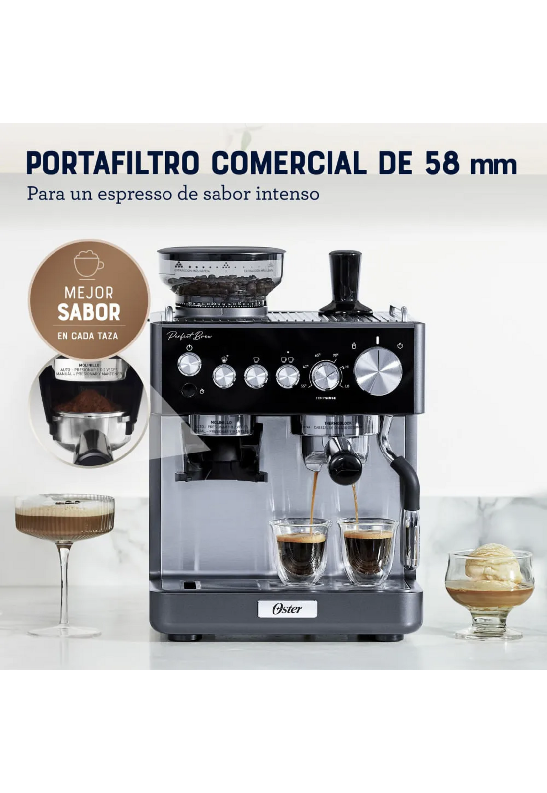 Cafetera Oster Nueva Perfect Brew con Molinillo 2208823-3