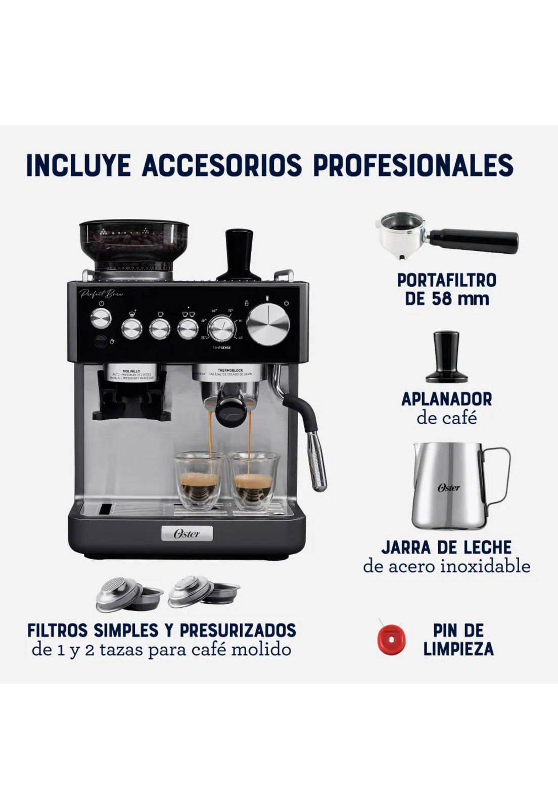 Cafetera Oster Nueva Perfect Brew con Molinillo 2208823-6