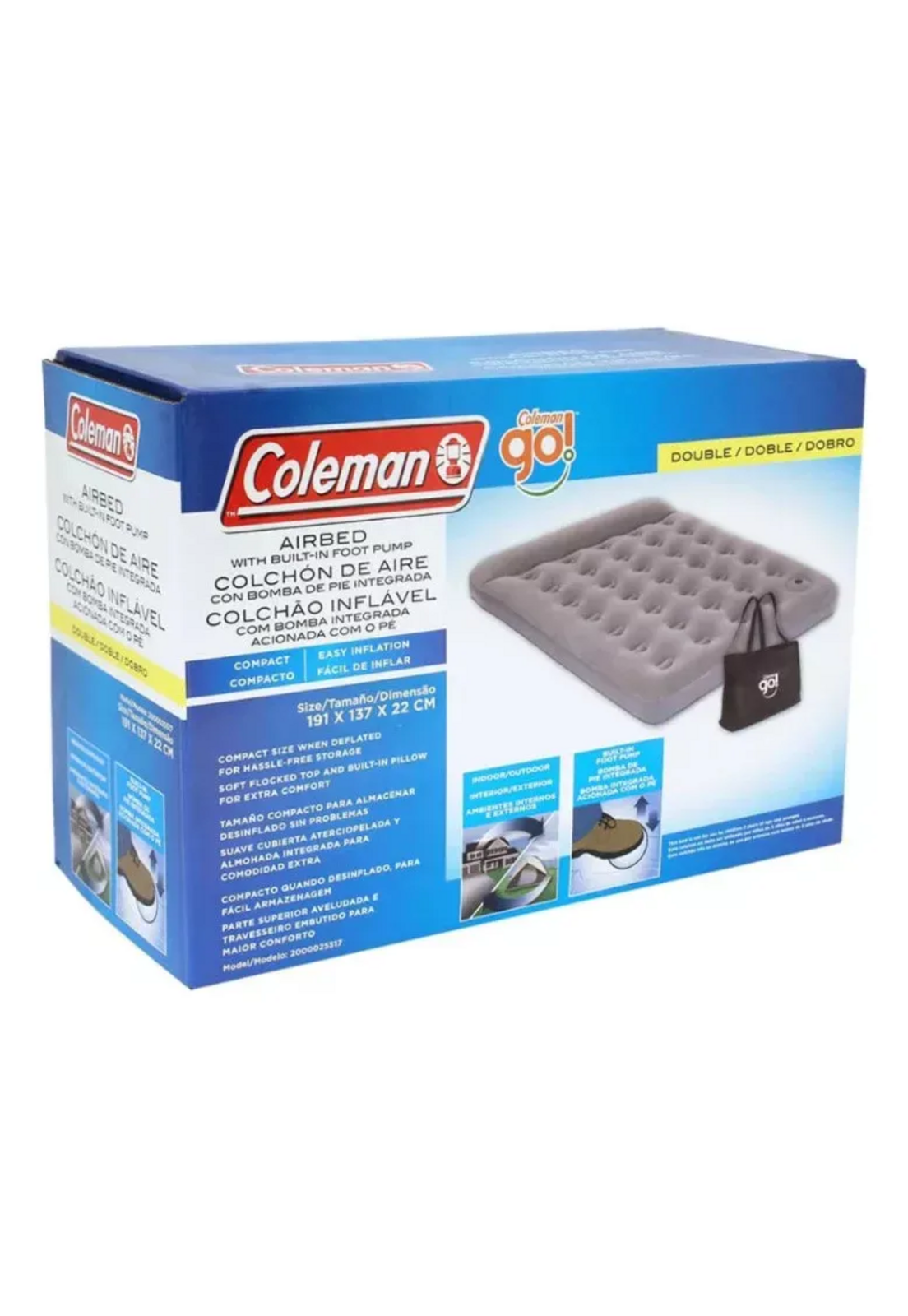 Colchon Inflable Coleman 2 Plazas con Inflador-2