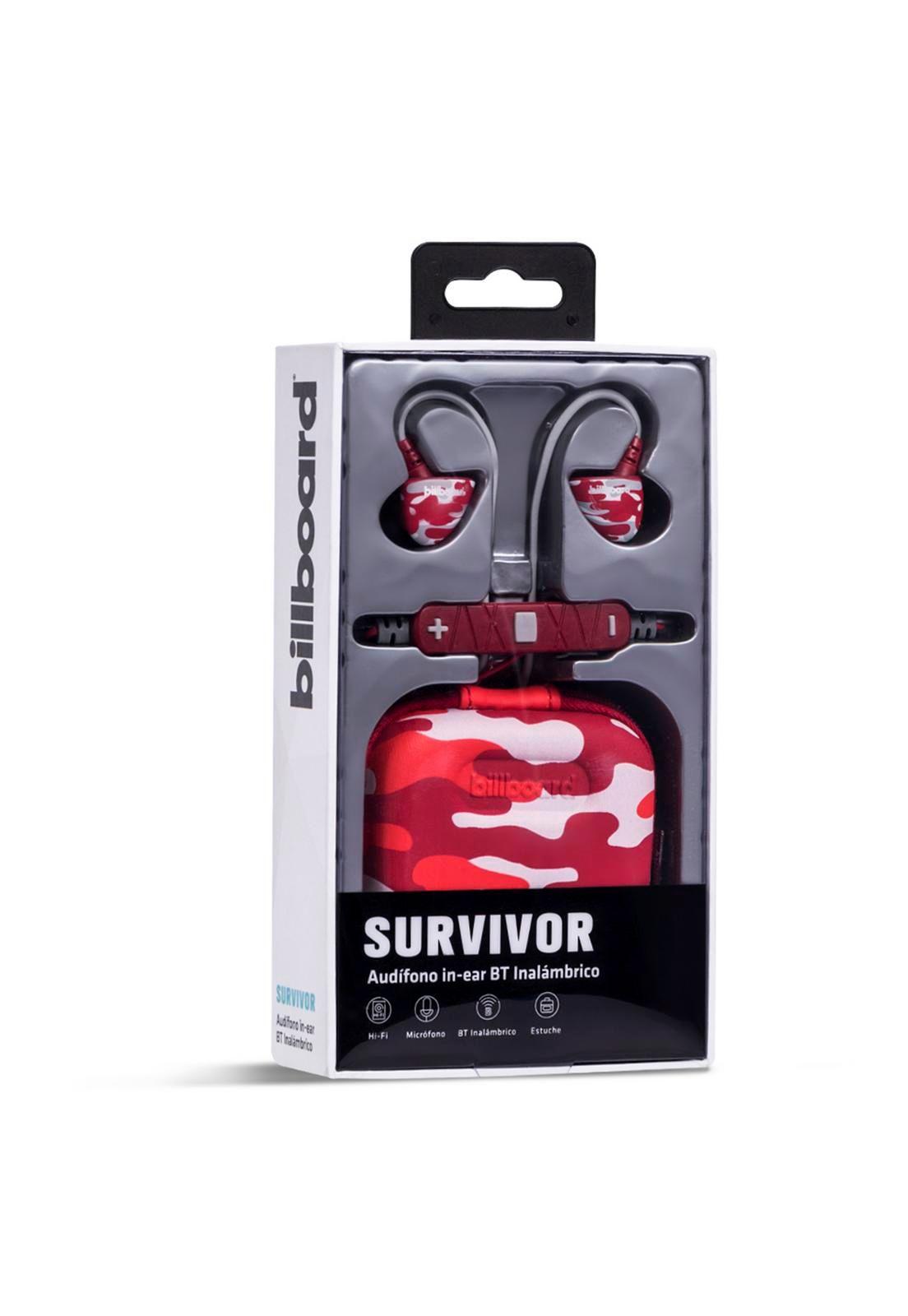 Audifono Bluetooth Billboard In Ear Survivor Rojo-3