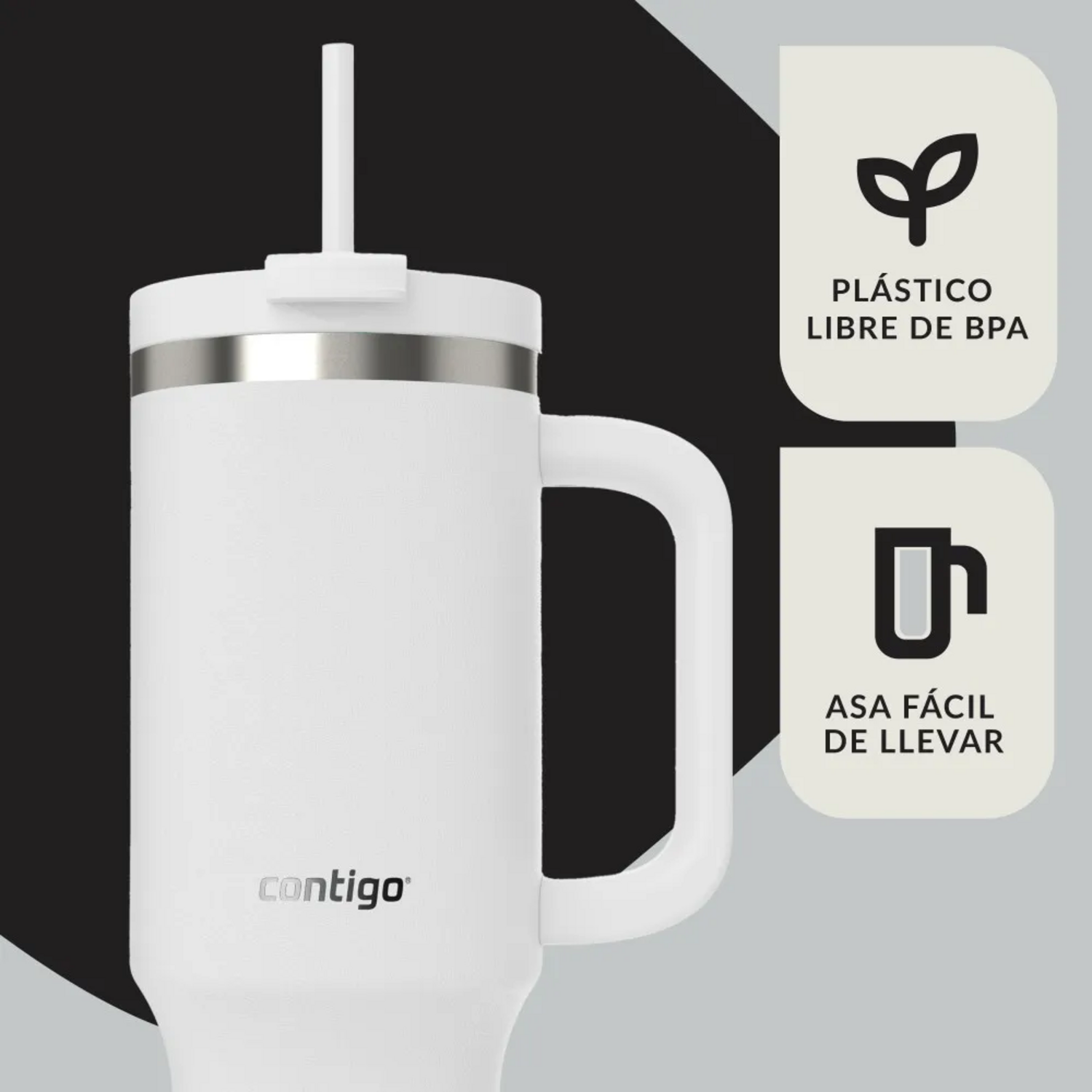 Vaso Tumbler Contigo Streeterville 1182 ml Frio Blanco-3