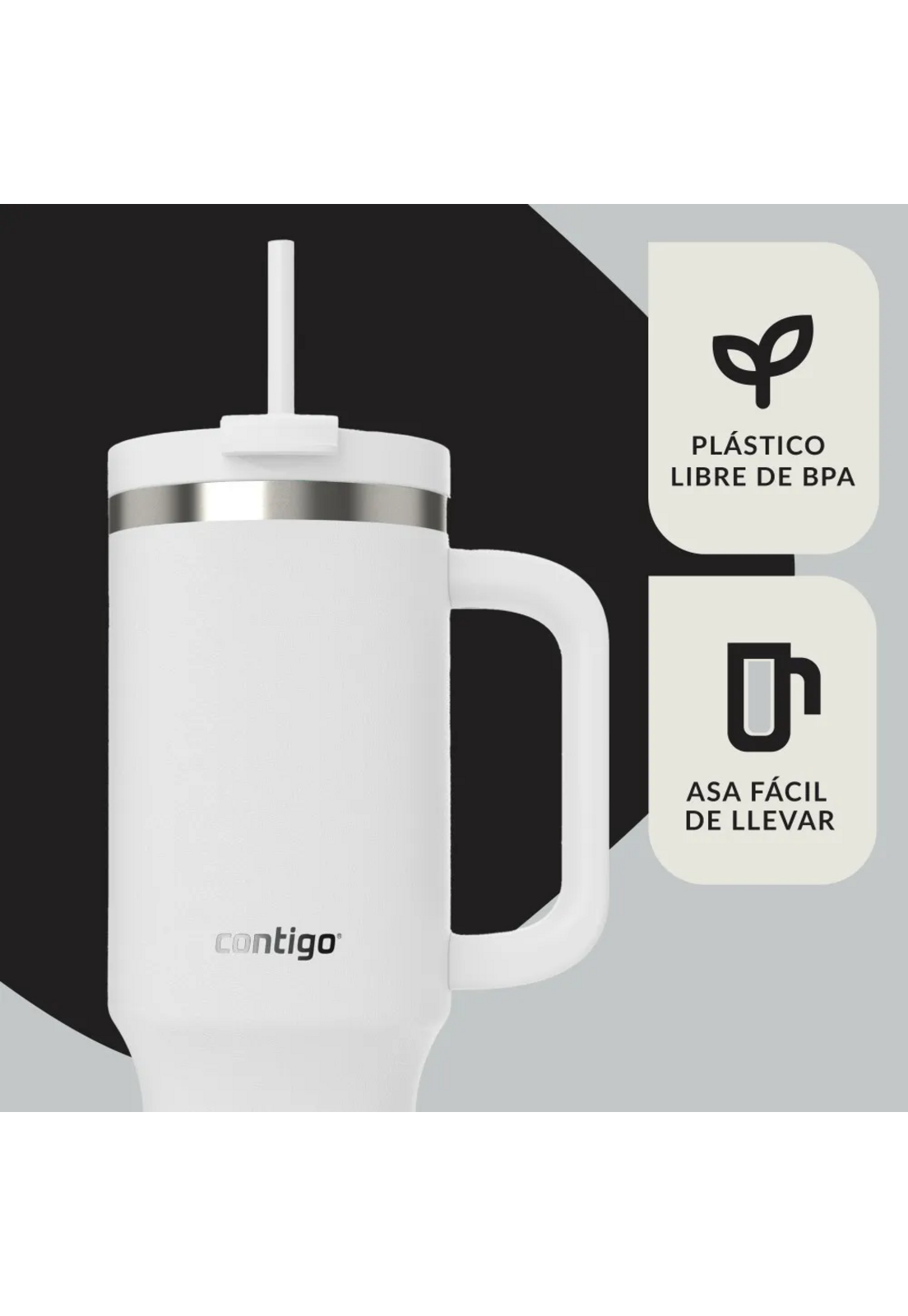 Vaso Tumbler Contigo Streeterville 1182 ml Frio Blanco-3
