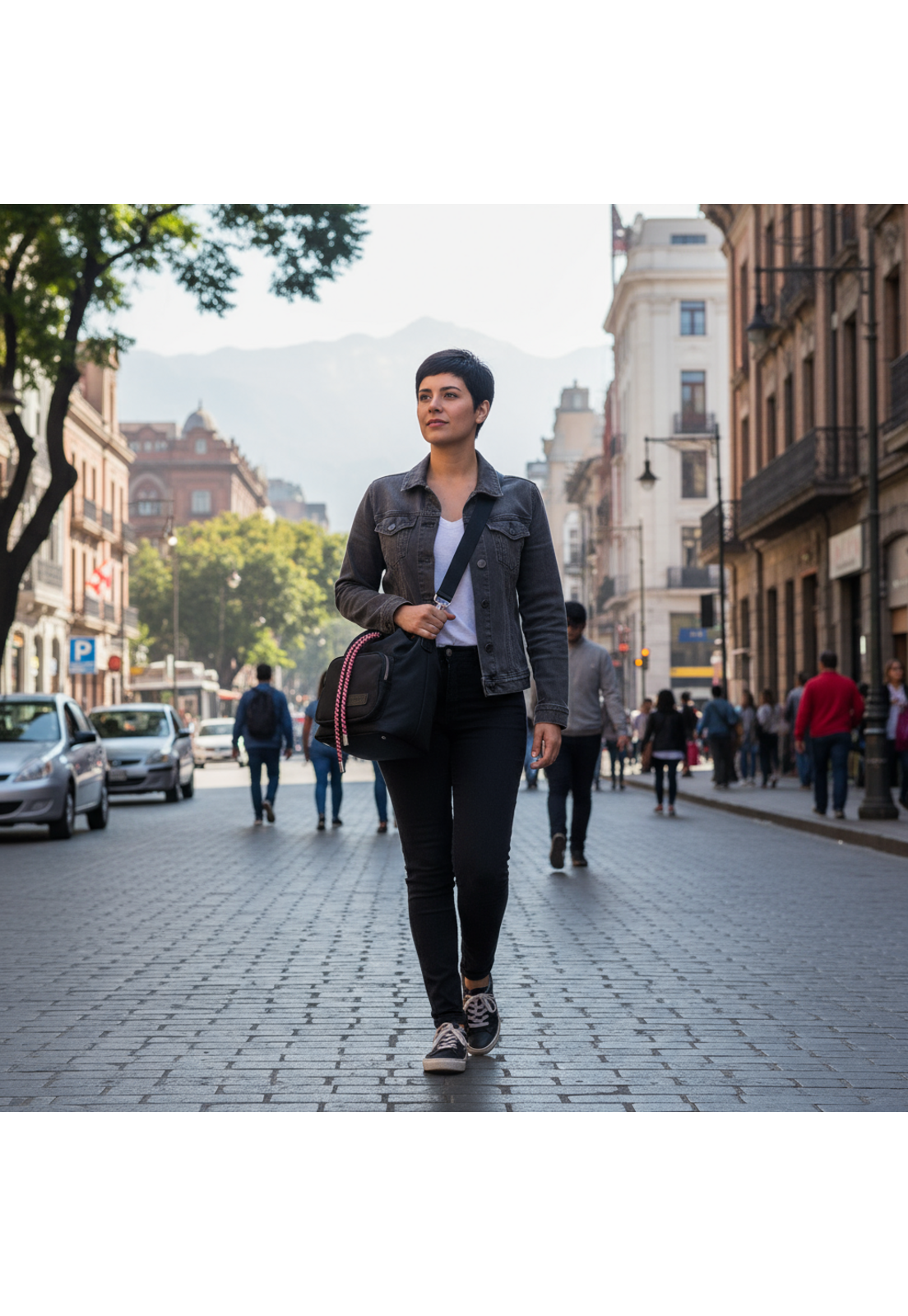 Cartera Yambo Bucket Negro Rojo YB080-3