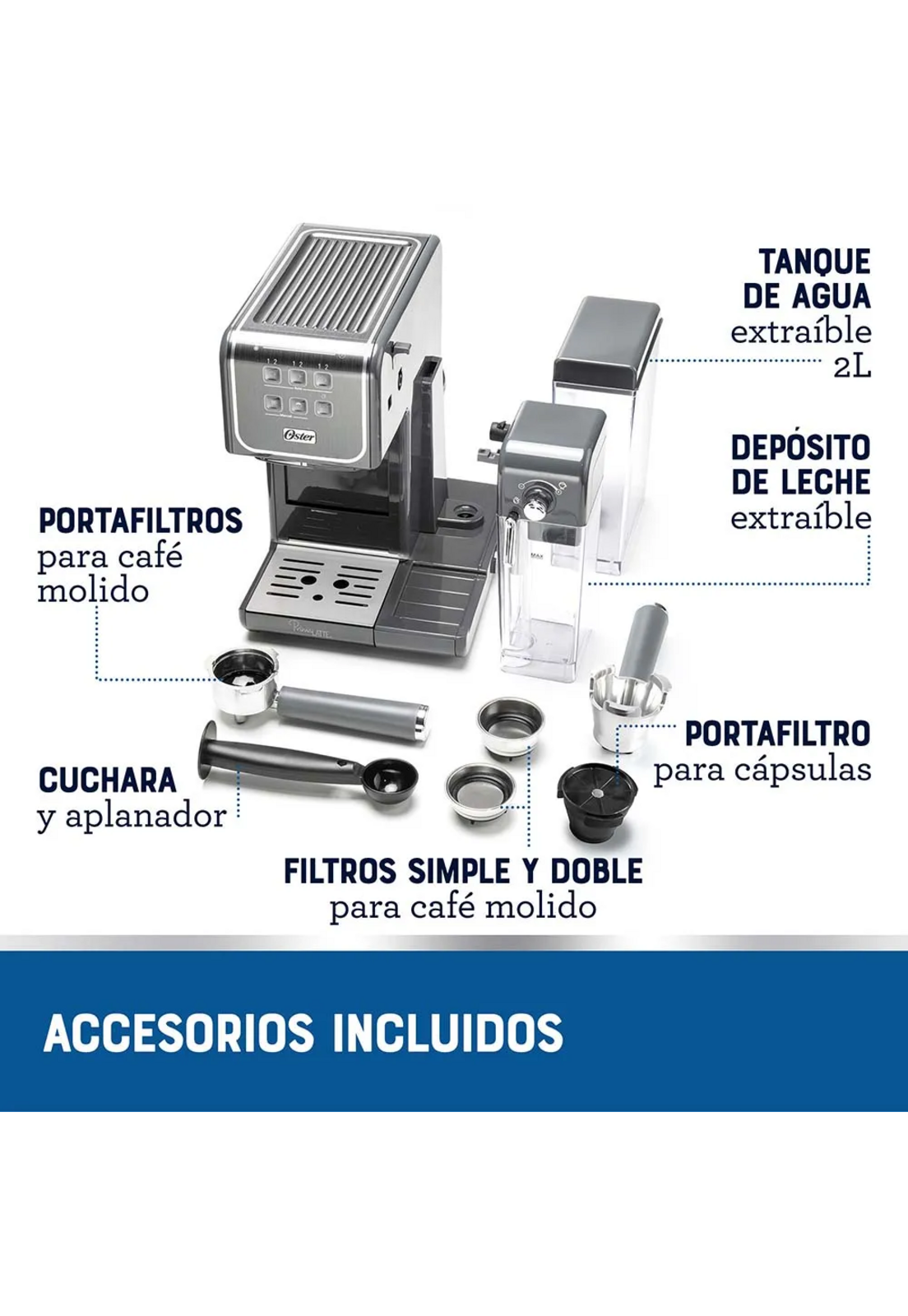 Cafetera Oster Primalatte Touch Espresso-8