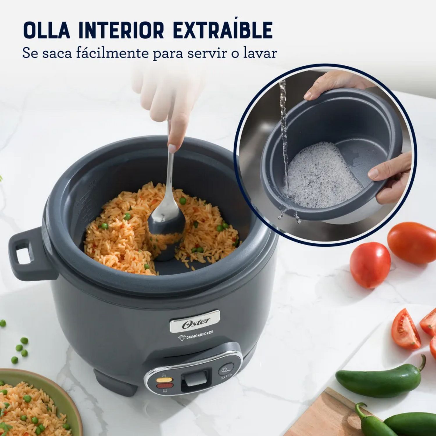 Arrocera Oster 10 Tazas Sofrito y Vaporera Mod 2212407-5