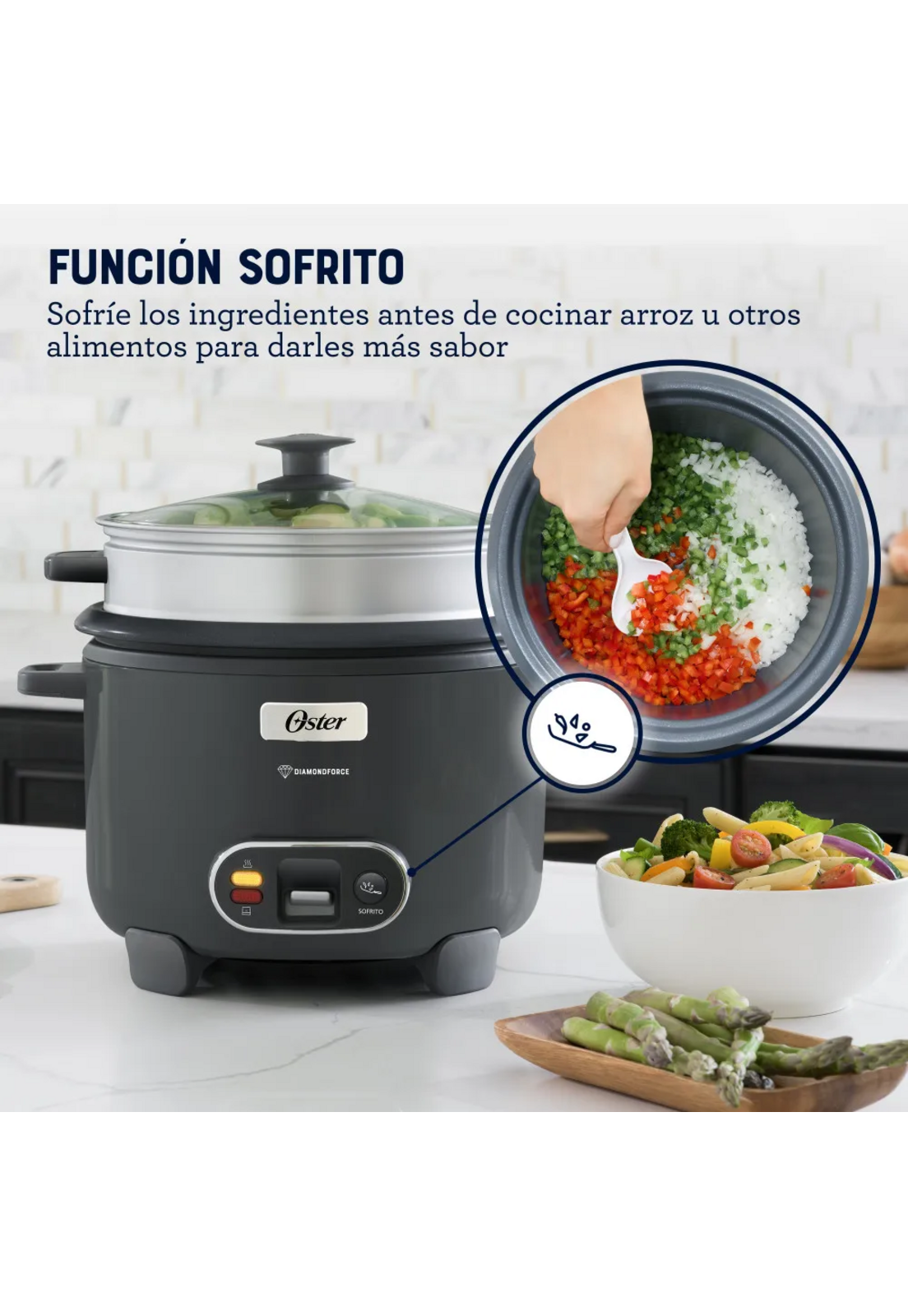 Arrocera Oster 10 Tazas Sofrito y Vaporera Mod 2212407-3