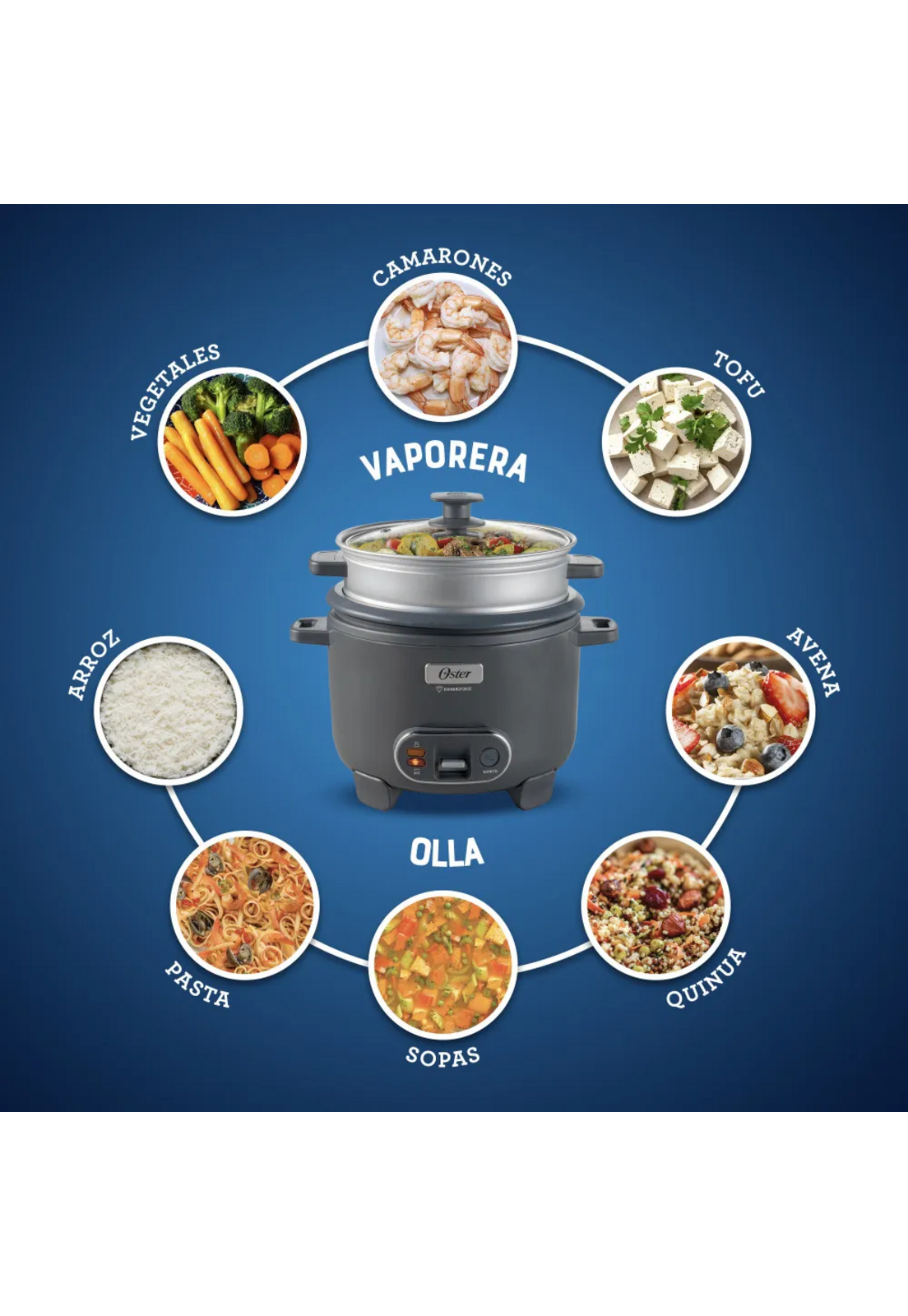 Arrocera Oster 10 Tazas Sofrito y Vaporera Mod 2212407-8