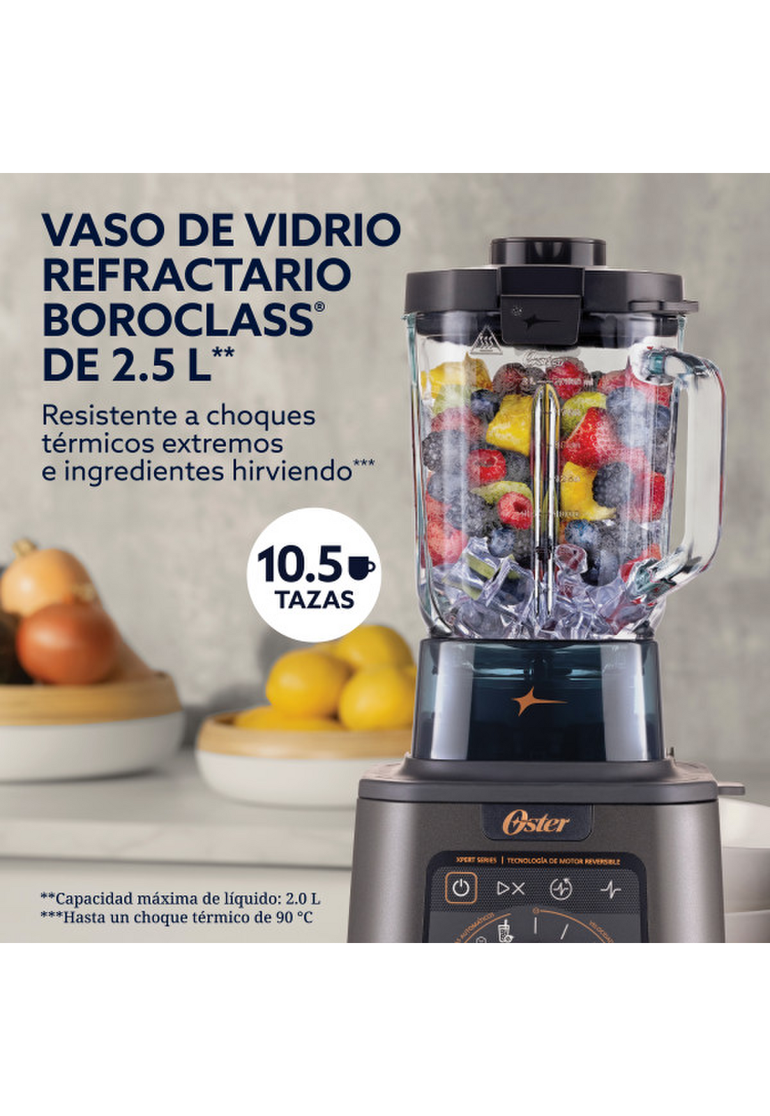 Licuadora Profesional Oster Titan 2200W Vaso Vidrio 2.5L-6