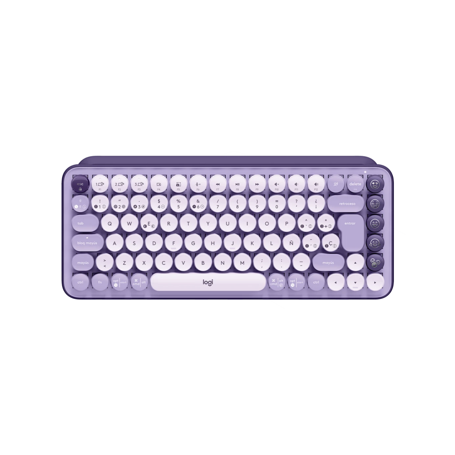 Teclado Mecanico Logitech Pop Keys Cosmos Lila con Emojis-0