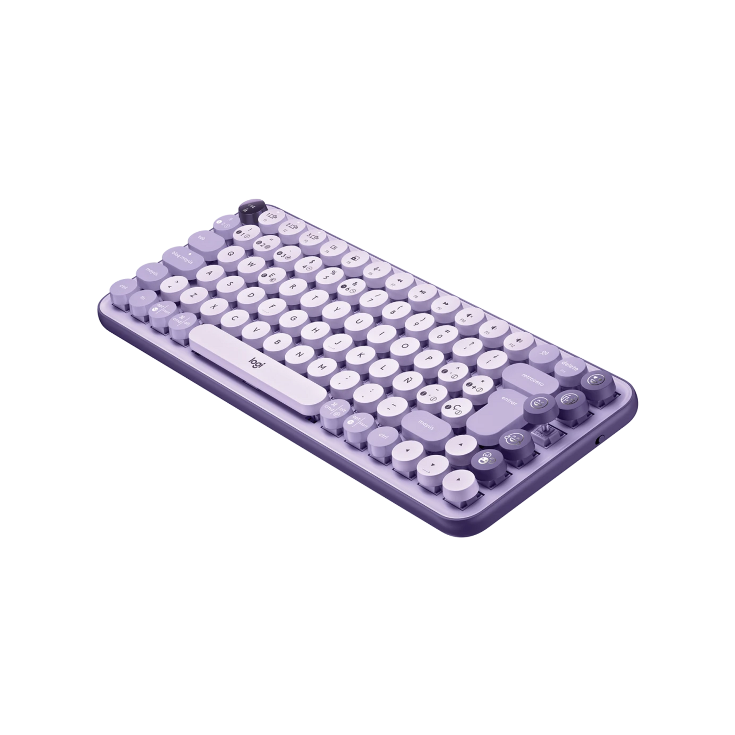 Teclado Mecanico Logitech Pop Keys Cosmos Lila con Emojis-1