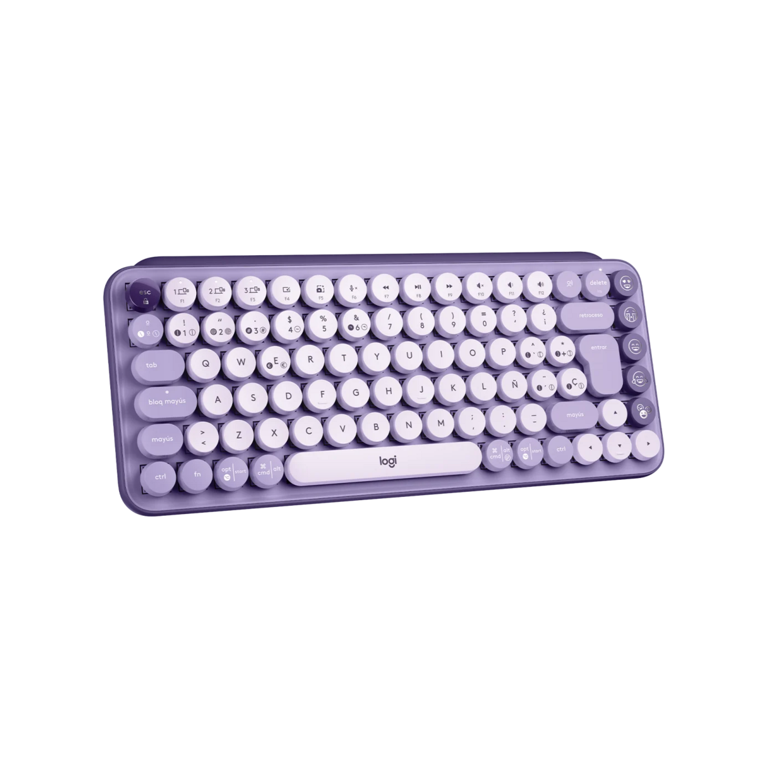 Teclado Mecanico Logitech Pop Keys Cosmos Lila con Emojis-2