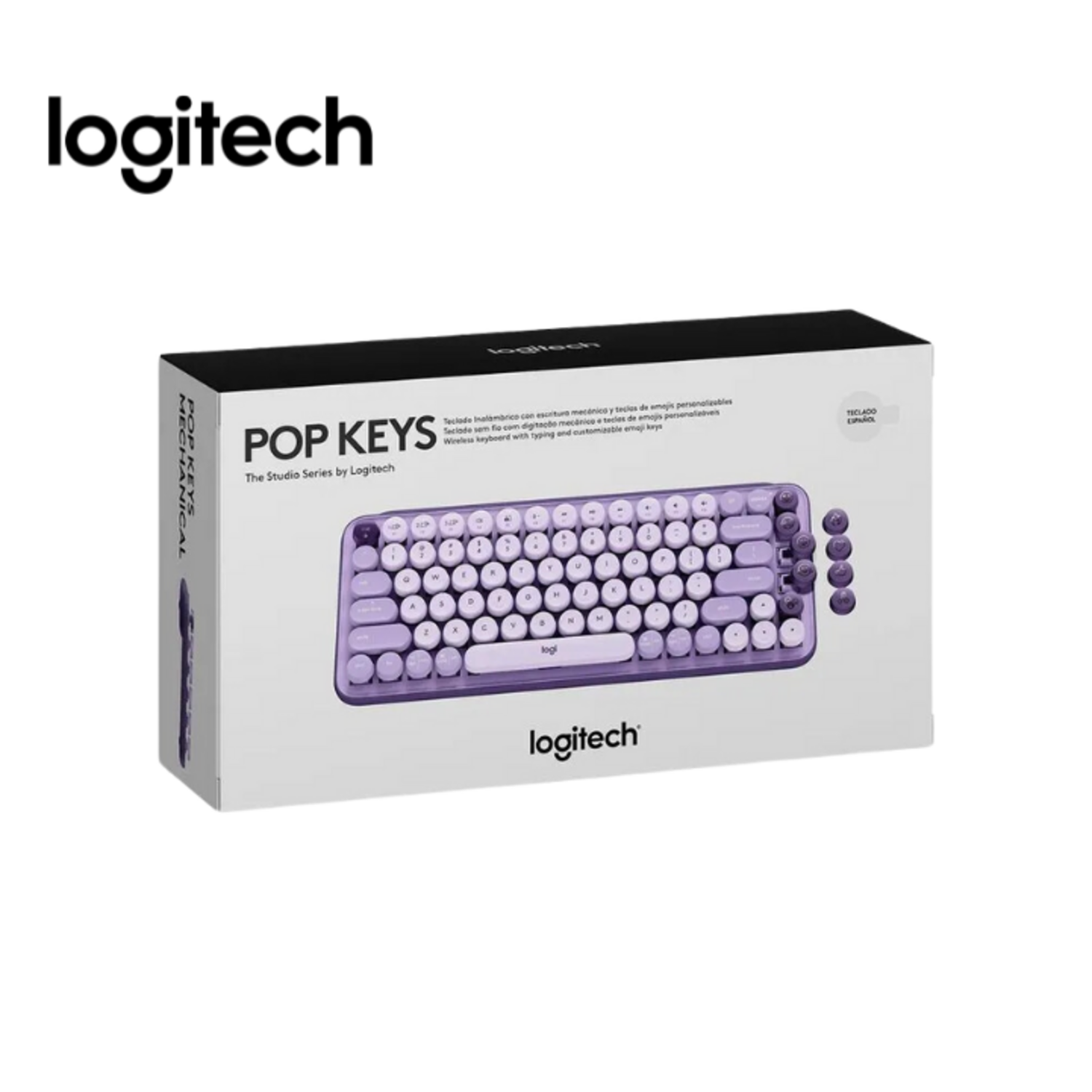 Teclado Mecanico Logitech Pop Keys Cosmos Lila con Emojis-5