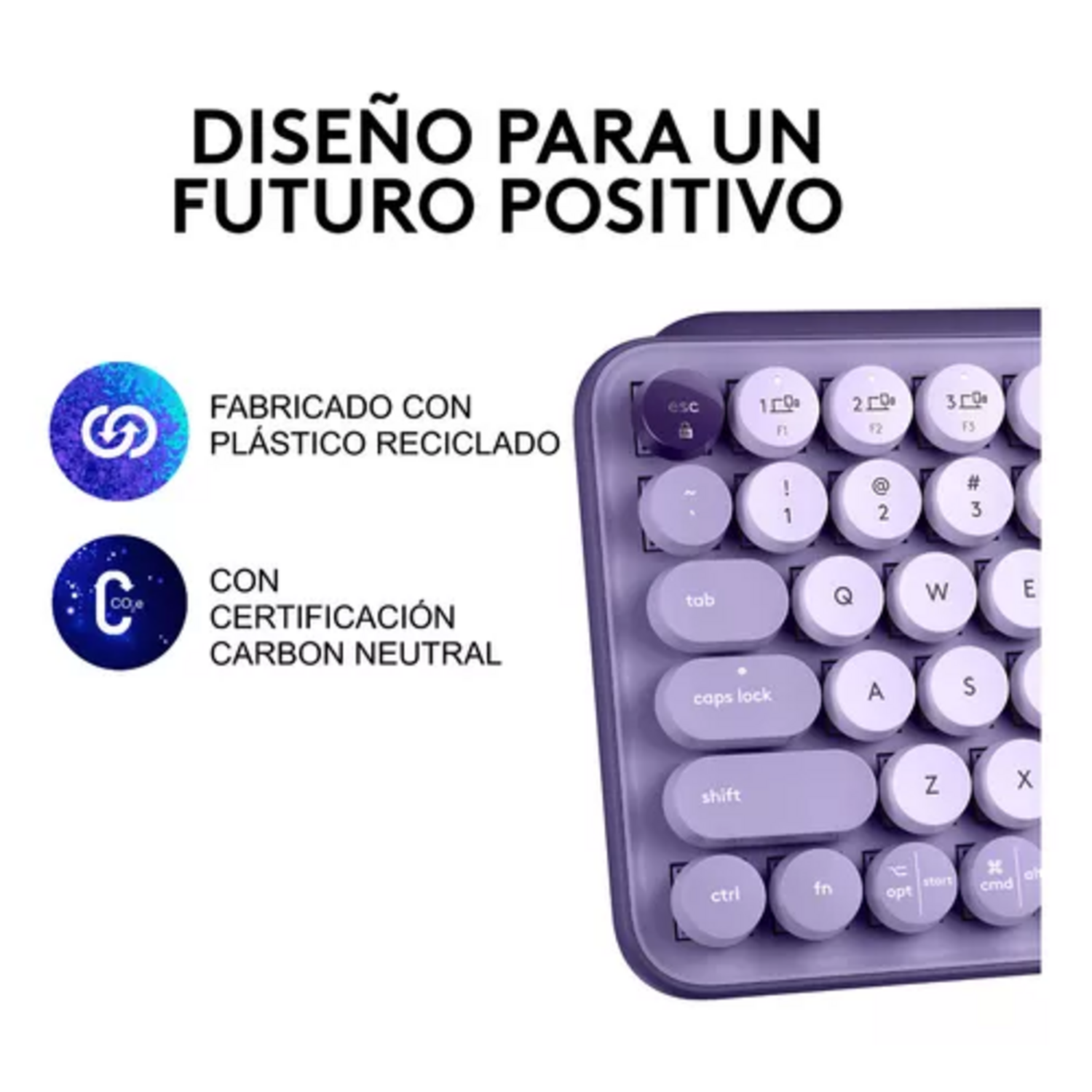 Teclado Mecanico Logitech Pop Keys Cosmos Lila con Emojis-7