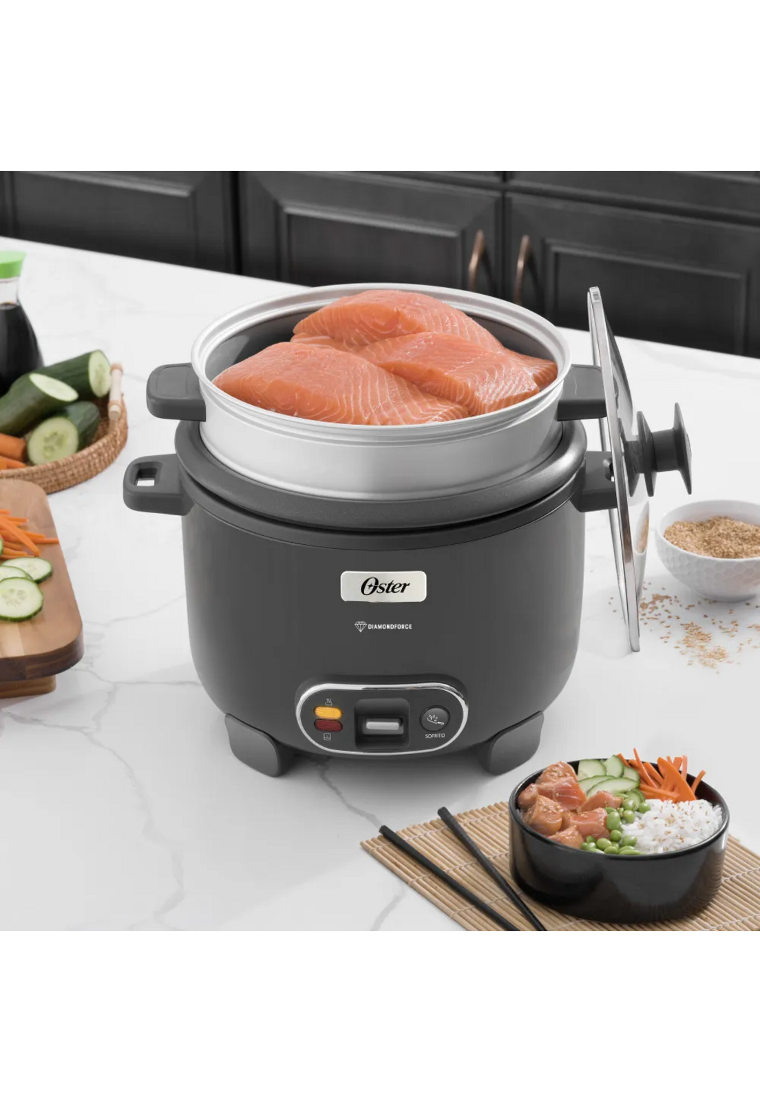 Arrocera Oster 12 Tazas Sofrito y Vaporera Mod 2212406-3