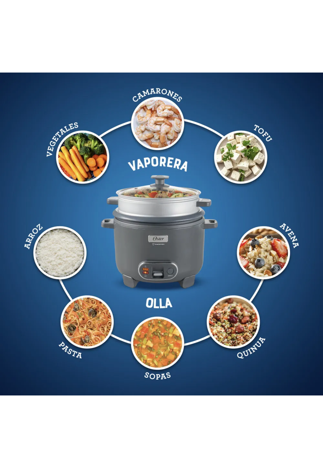 Arrocera Oster 12 Tazas Sofrito y Vaporera Mod 2212406-9