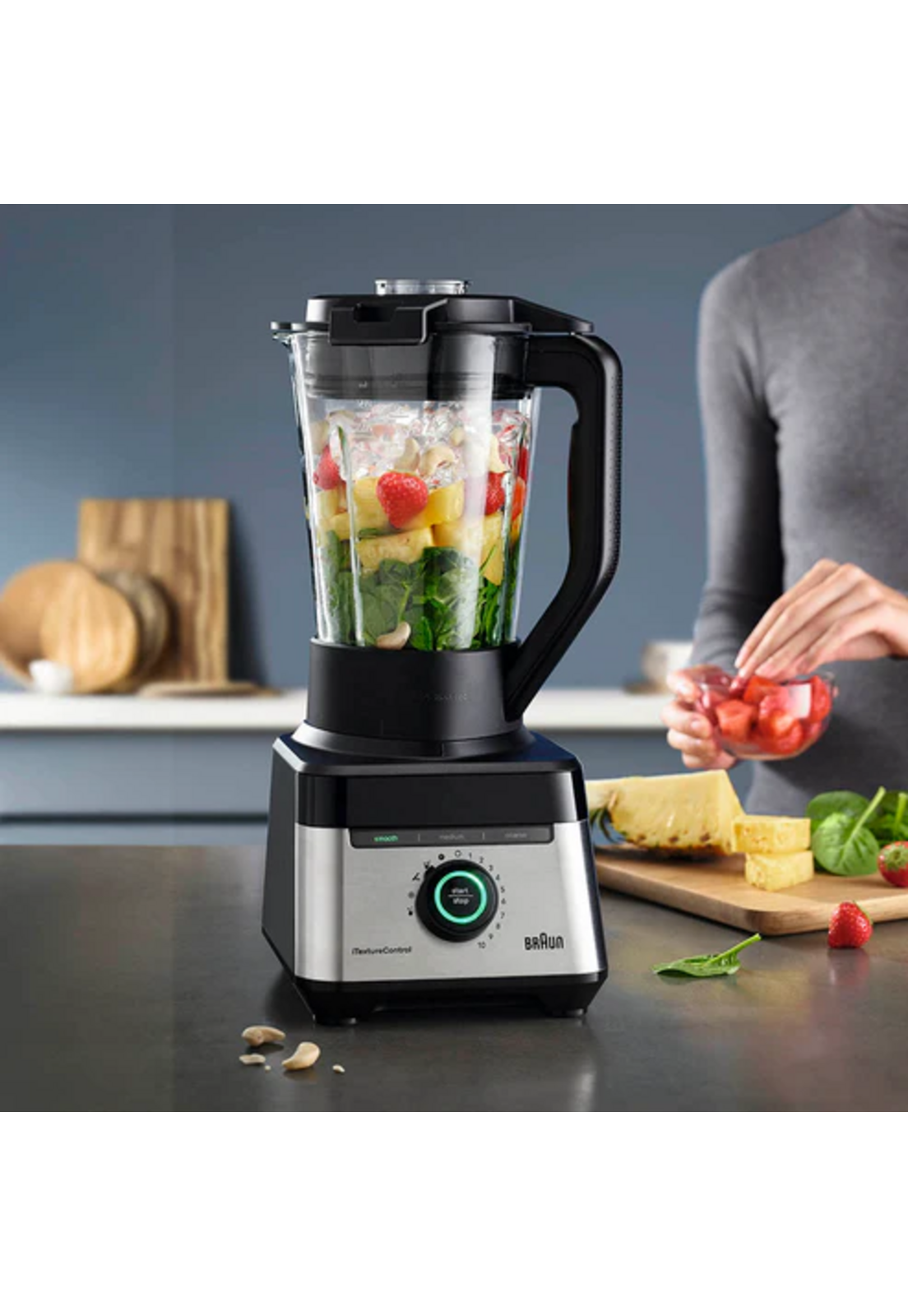 Licuadora Braun PowerBlend 7 1400W Jarra 2L Hielo 10 Veloc-4