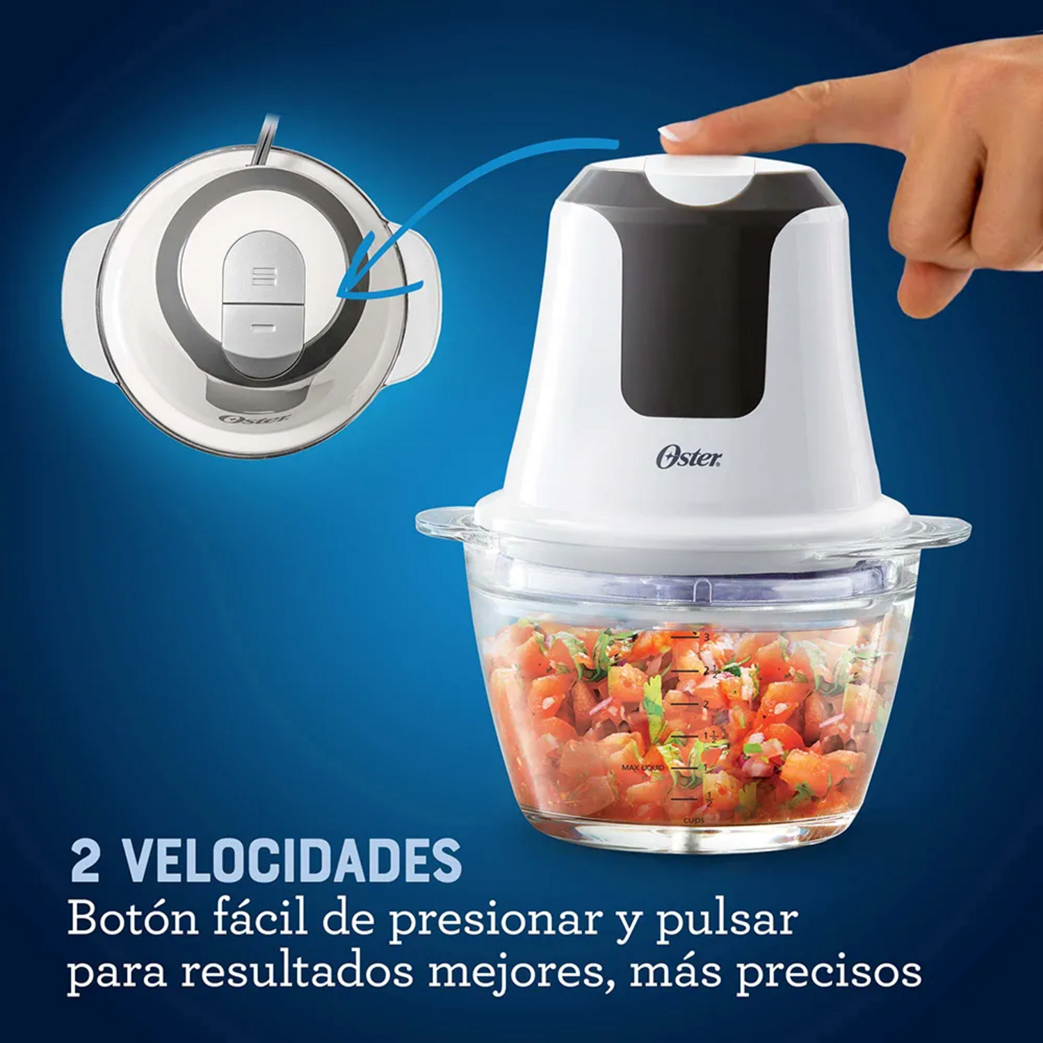 Mini Picadora Oster 3 Tazas con Bowl de Vidrio-6