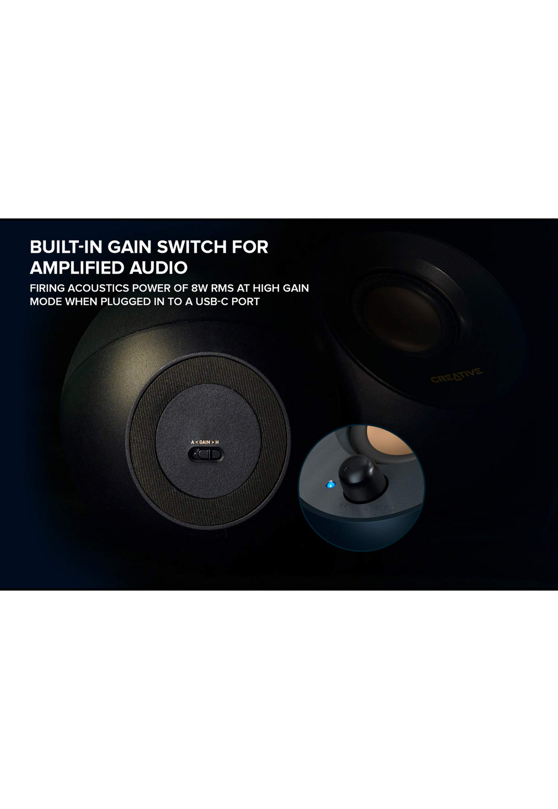 Parlantes Altavoces Creative Pebble V2 8W Negro-4