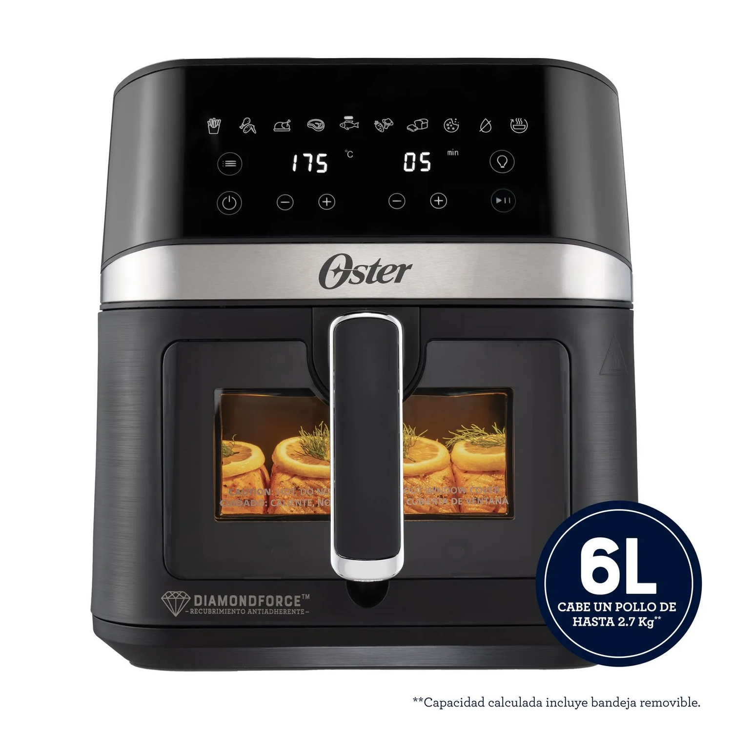 Freidora Air Fryer Oster 6L Digital con Visor Mod 2204818-2