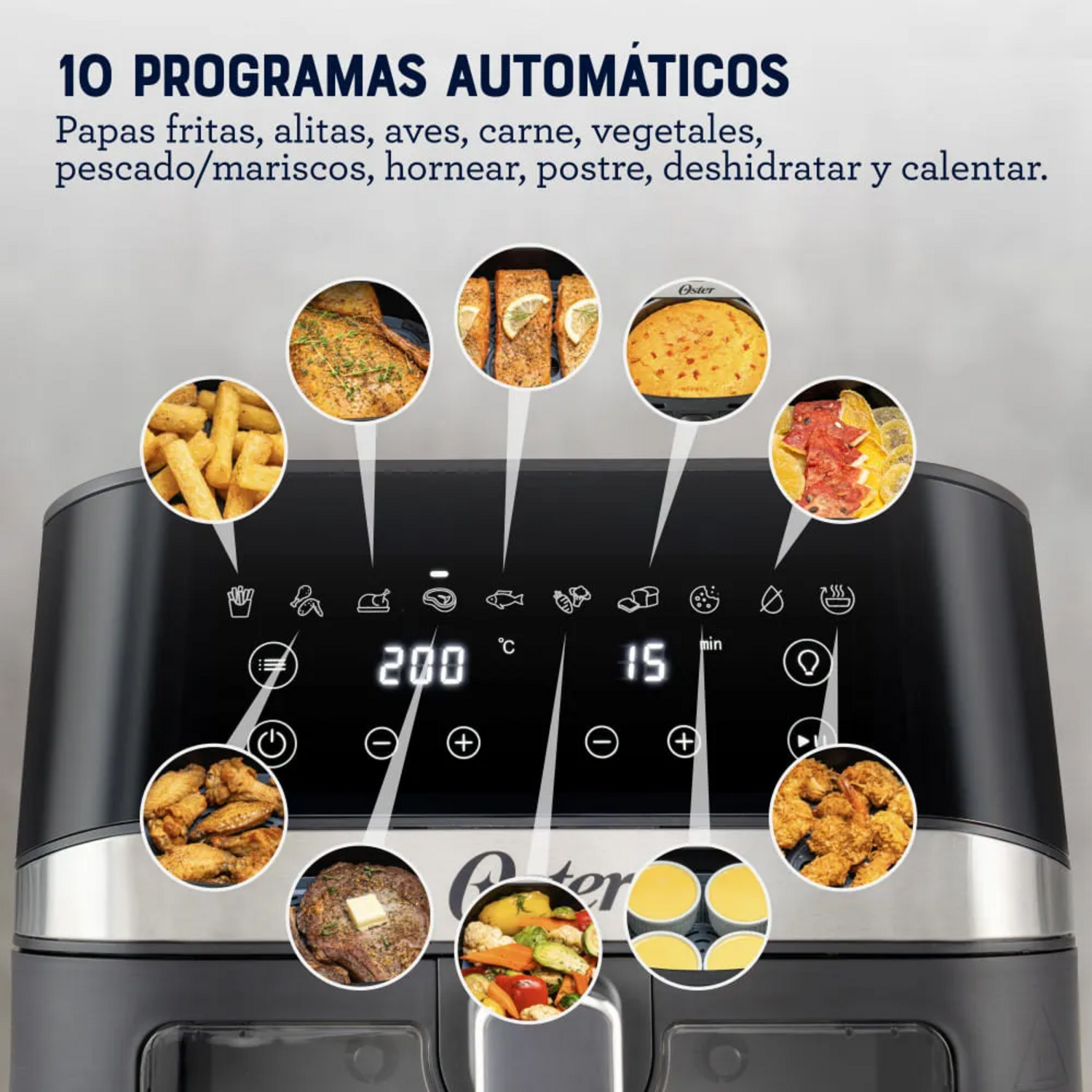 Freidora Air Fryer Oster 6L Digital con Visor Mod 2204818-3
