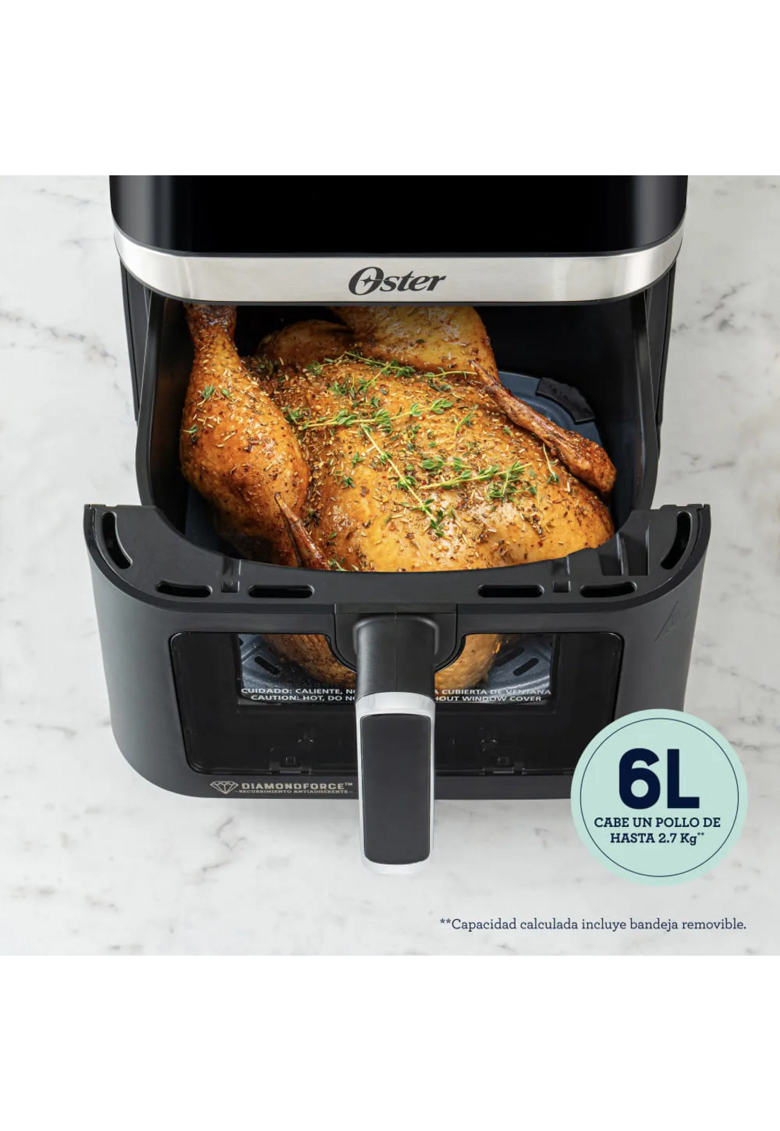 Freidora Air Fryer Oster 6L Digital con Visor Mod 2204818-2