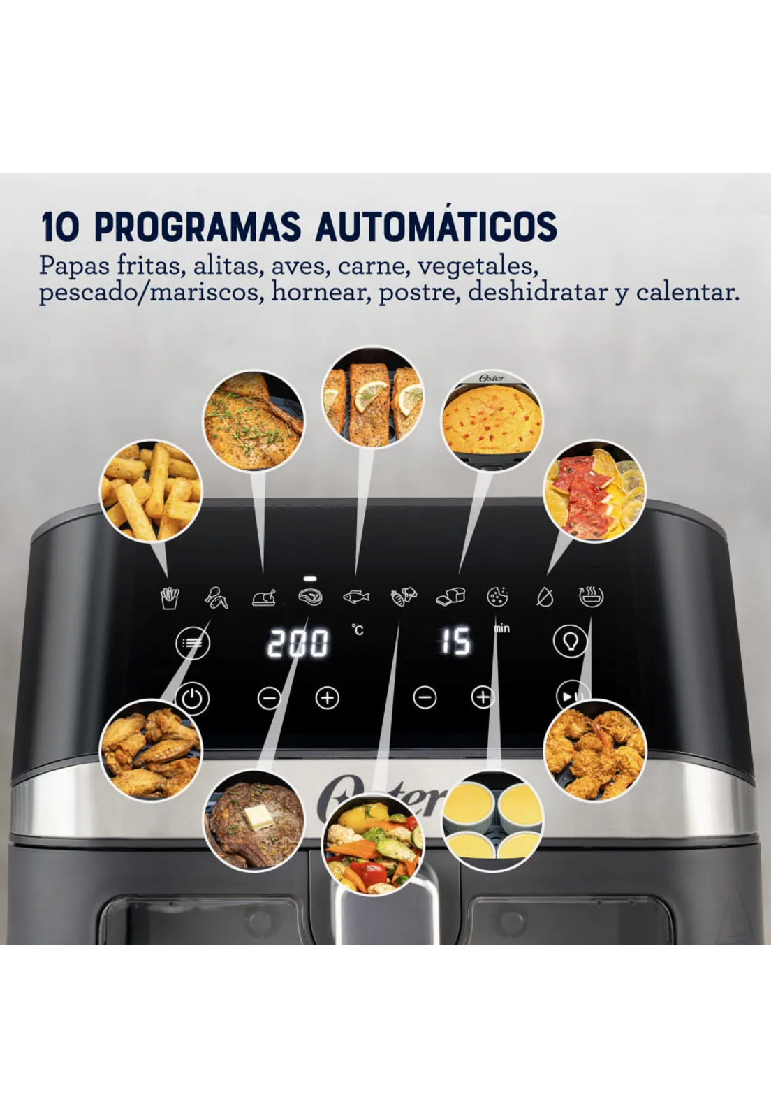 Freidora Air Fryer Oster 6L Digital con Visor Mod 2204818-4