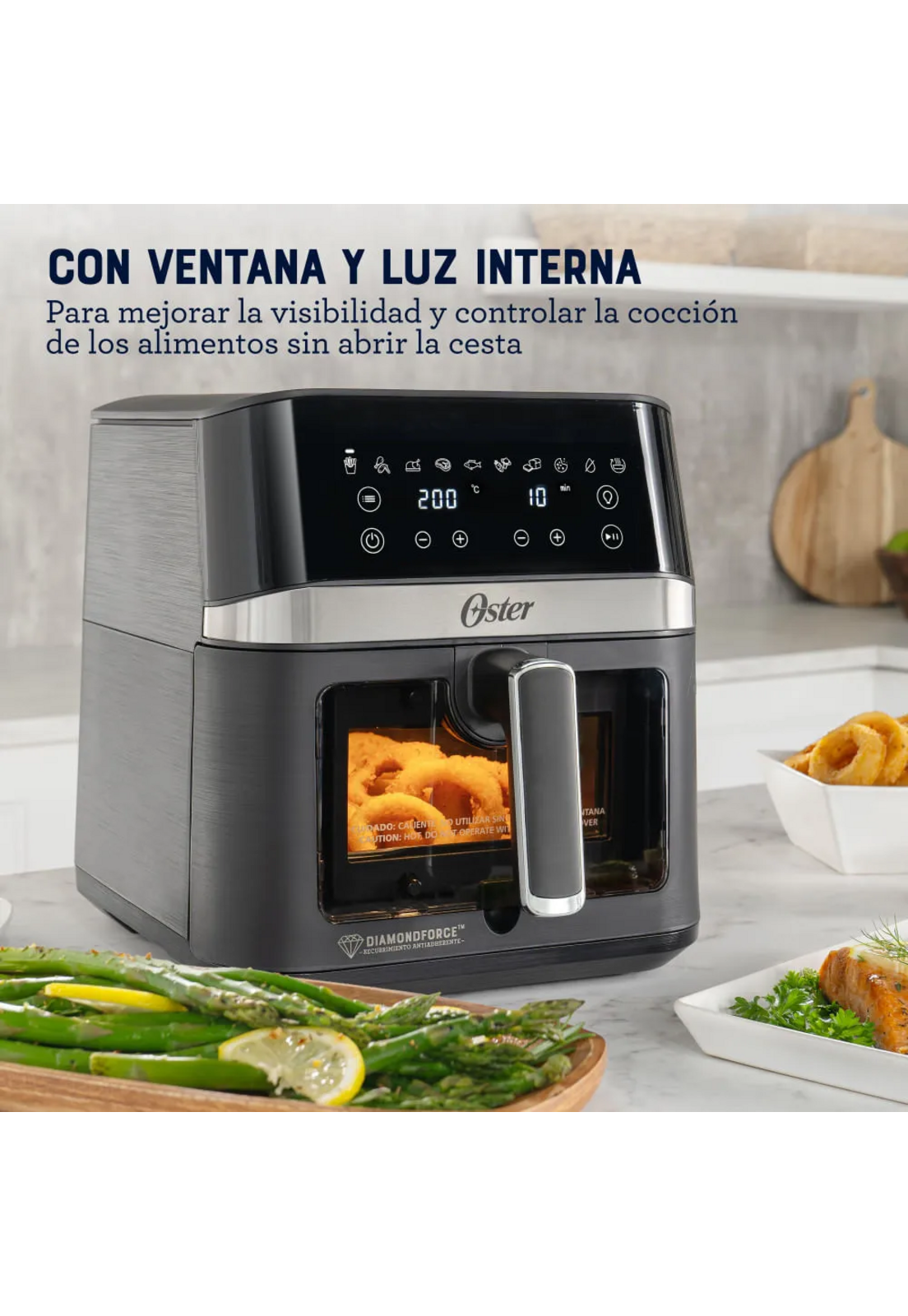 Freidora Air Fryer Oster 6L Digital con Visor Mod 2204818-6
